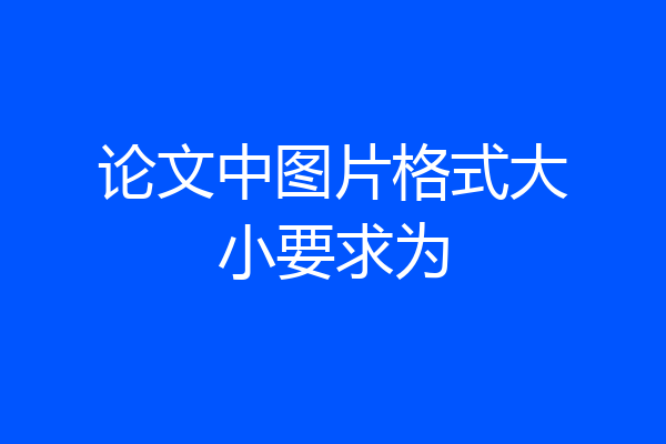 论文中图片格式大小要求为