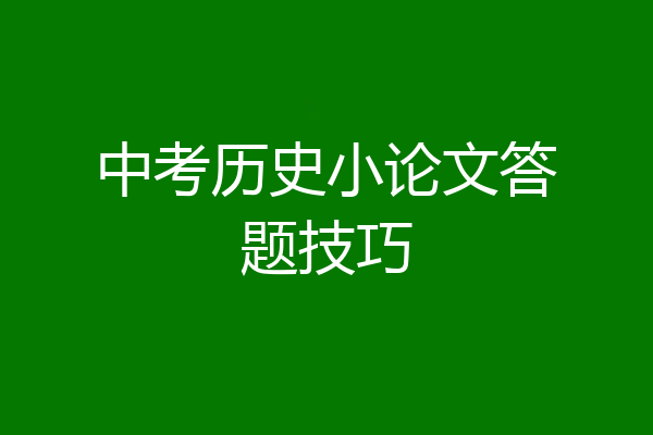 中考历史小论文答题技巧
