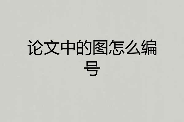 论文中的图怎么编号
