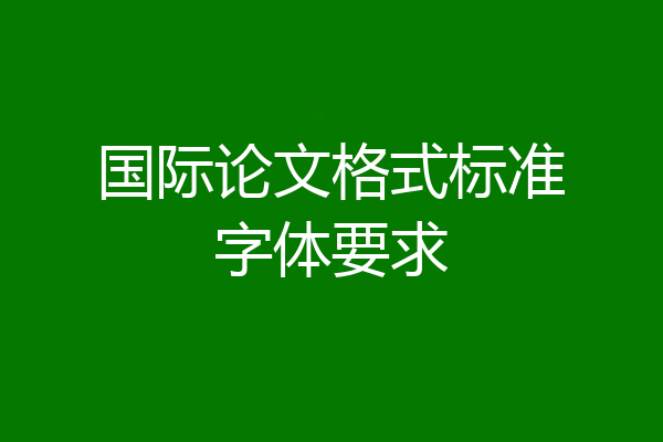 国际论文格式标准字体要求