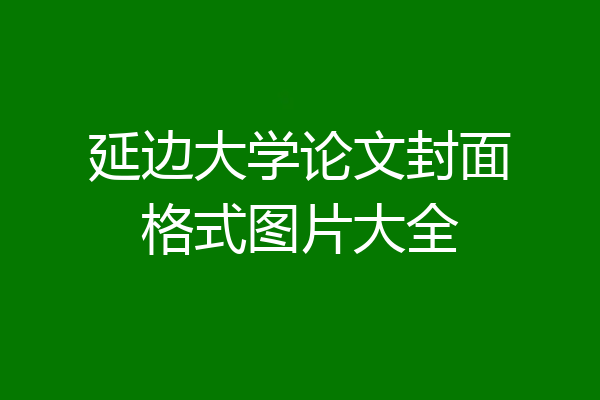 延边大学论文封面格式图片大全