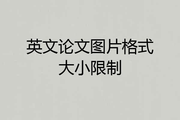 英文论文图片格式大小限制