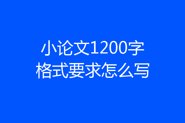 小论文1200字格式要求怎么写