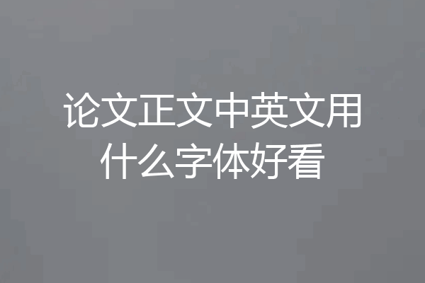 论文正文中英文用什么字体好看