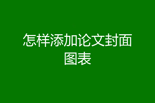 怎样添加论文封面图表