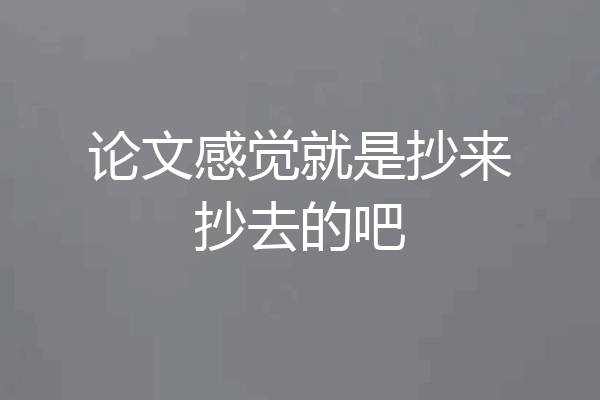 论文感觉就是抄来抄去的吧