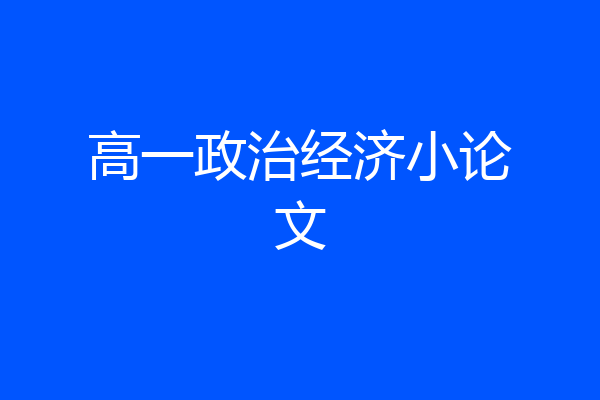 高一政治经济小论文