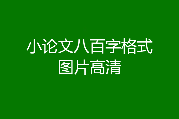 小论文八百字格式图片高清