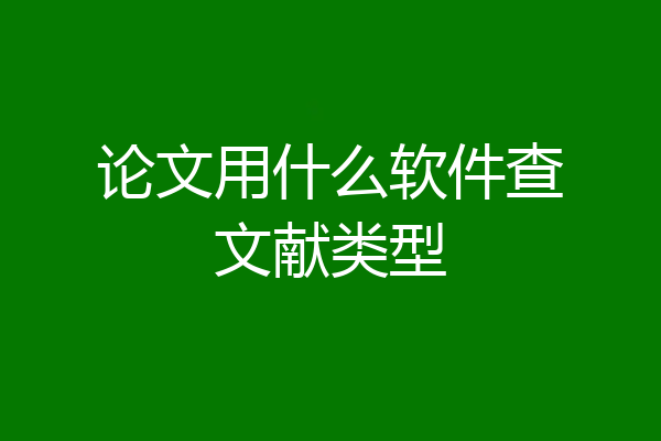 论文用什么软件查文献类型