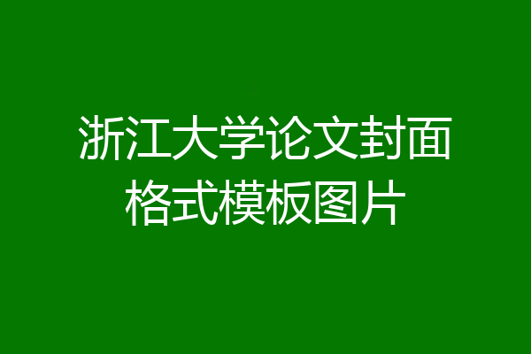 浙江大学论文封面格式模板图片