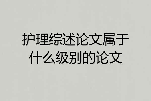 护理综述论文属于什么级别的论文