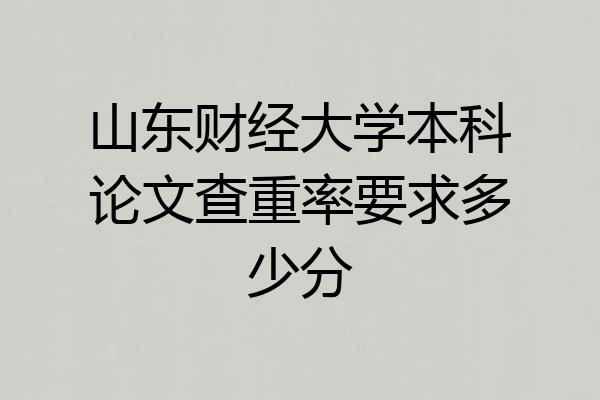 山东财经大学本科论文查重率要求多少分