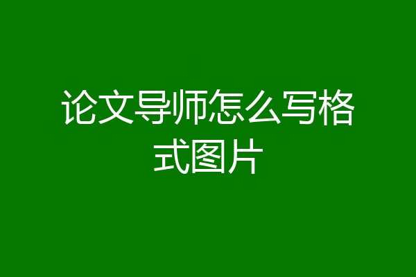 论文导师怎么写格式图片