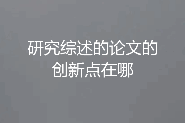 研究综述的论文的创新点在哪