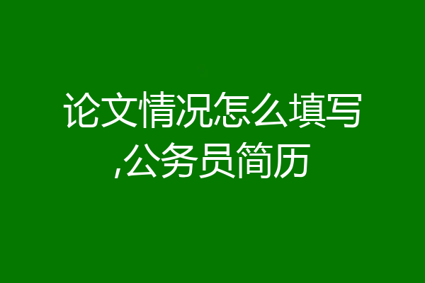 论文情况怎么填写,公务员简历