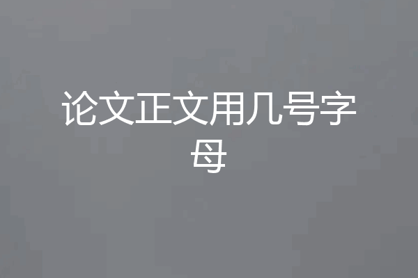 论文正文用几号字母