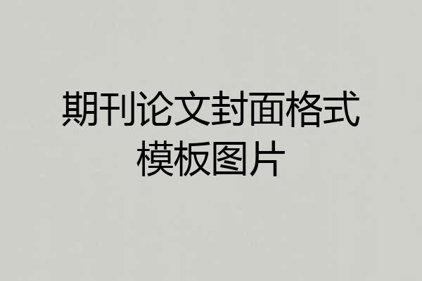 期刊论文封面格式模板图片