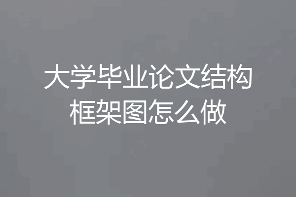 大学毕业论文结构框架图怎么做