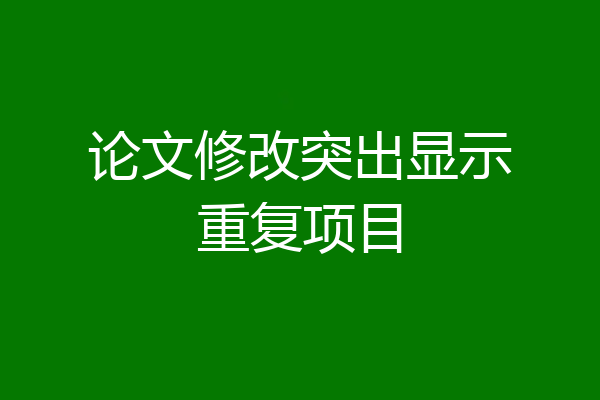 论文修改突出显示重复项目
