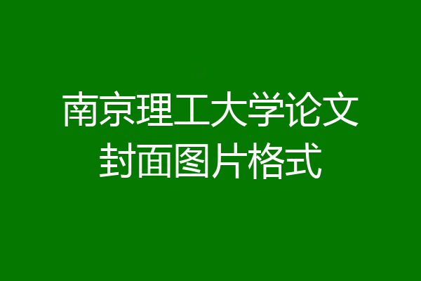 南京理工大学论文封面图片格式