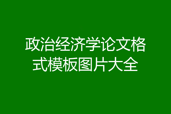 政治经济学论文格式模板图片大全