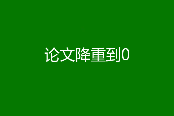 论文降重到0