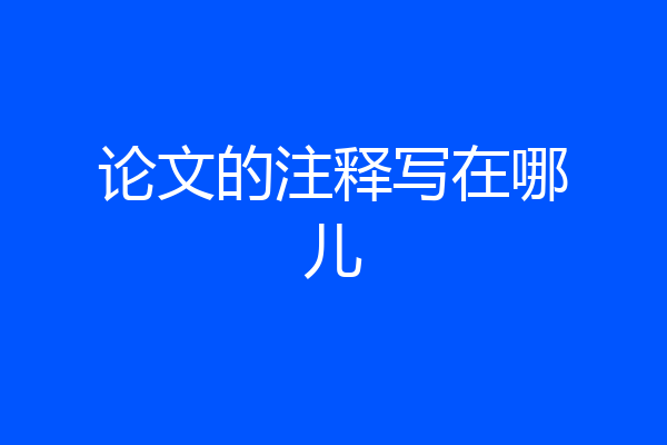 论文的注释写在哪儿