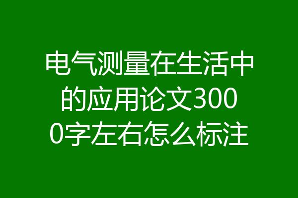 电气测量在生活中的应用论文3000字左右怎么标注