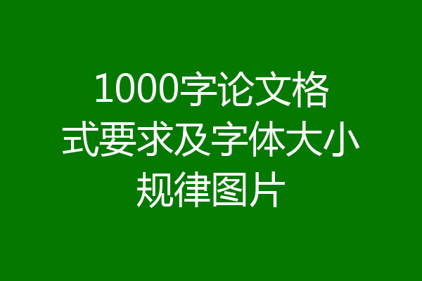 1000字论文格式要求及字体大小规律图片