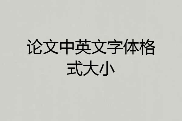 论文中英文字体格式大小