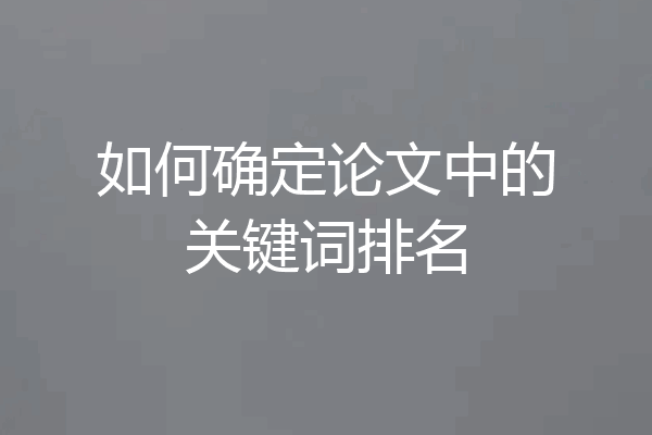 如何确定论文中的关键词排名
