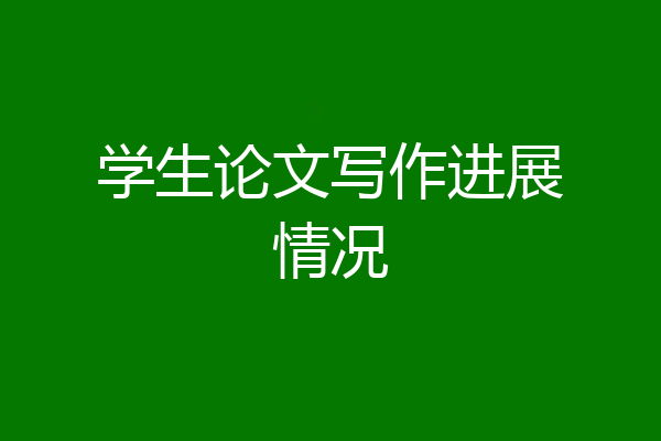 学生论文写作进展情况
