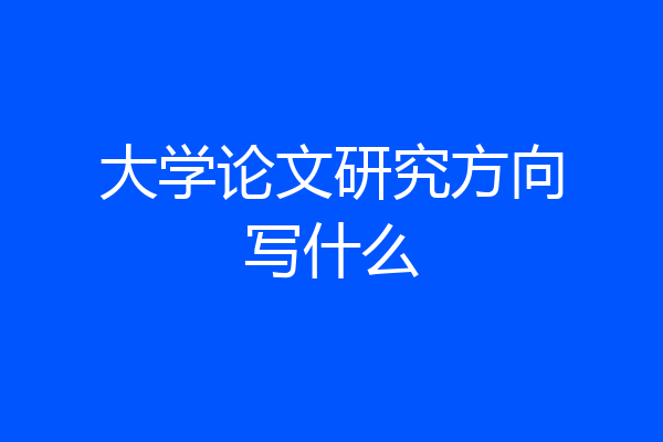 大学论文研究方向写什么