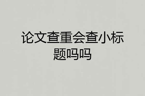 论文查重会查小标题吗吗