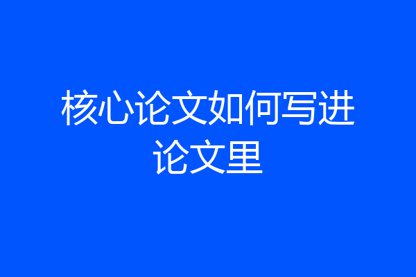 核心论文如何写进论文里