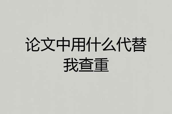 论文中用什么代替我查重