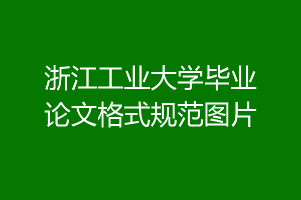 浙江工业大学毕业论文格式规范图片