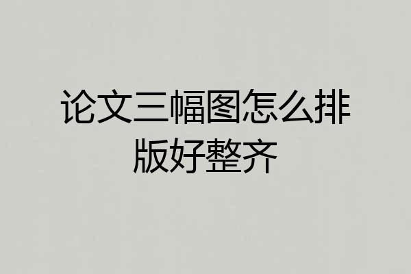 论文三幅图怎么排版好整齐