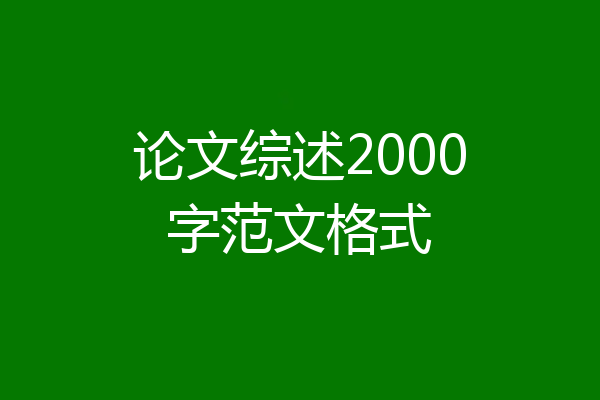论文综述2000字范文格式