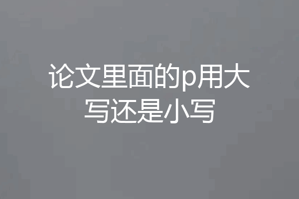 论文里面的p用大写还是小写