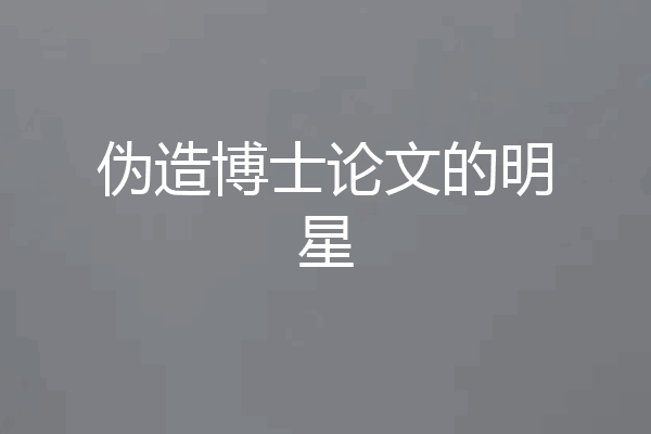 伪造博士论文的明星