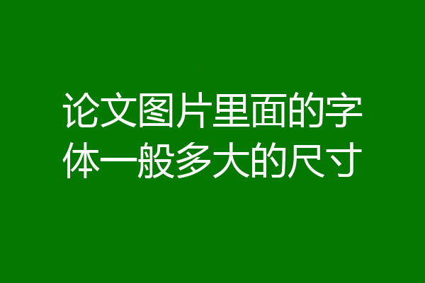 论文图片里面的字体一般多大的尺寸