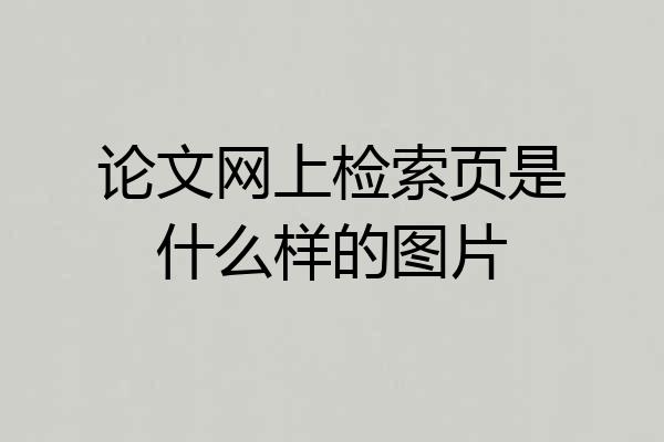 论文网上检索页是什么样的图片