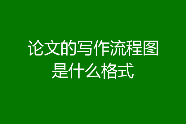 论文的写作流程图是什么格式