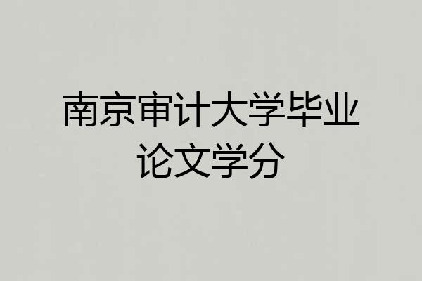 南京审计大学毕业论文学分