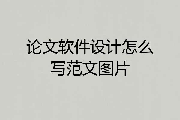 论文软件设计怎么写范文图片