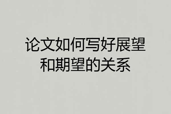论文如何写好展望和期望的关系