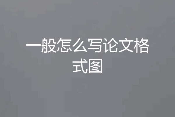 一般怎么写论文格式图
