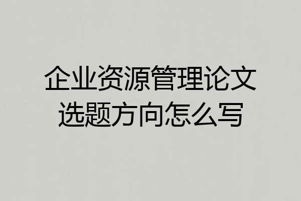 企业资源管理论文选题方向怎么写