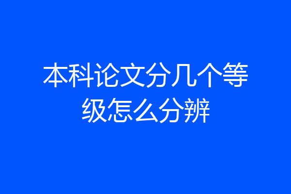 本科论文分几个等级怎么分辨